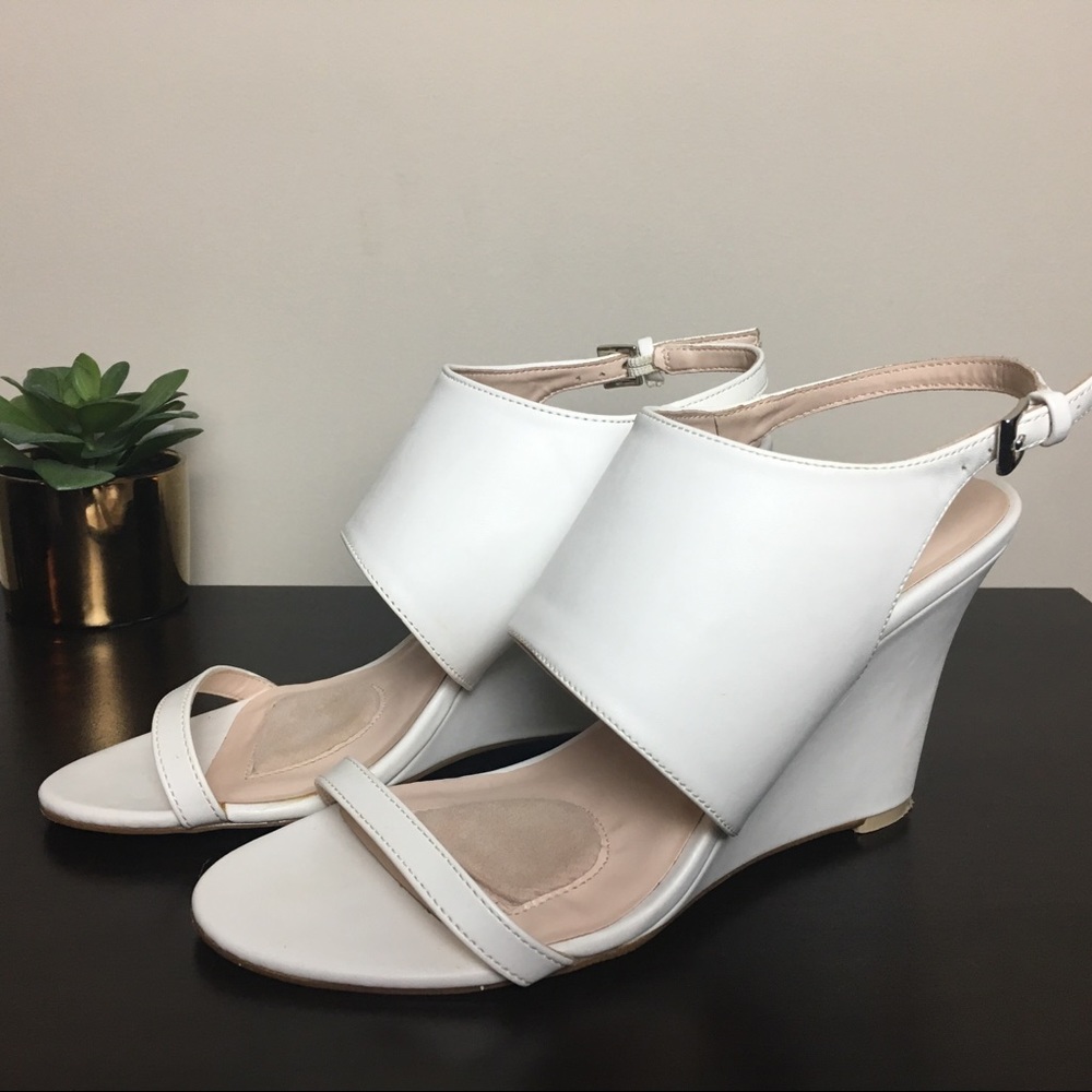 White Strappy Wedge Sandal